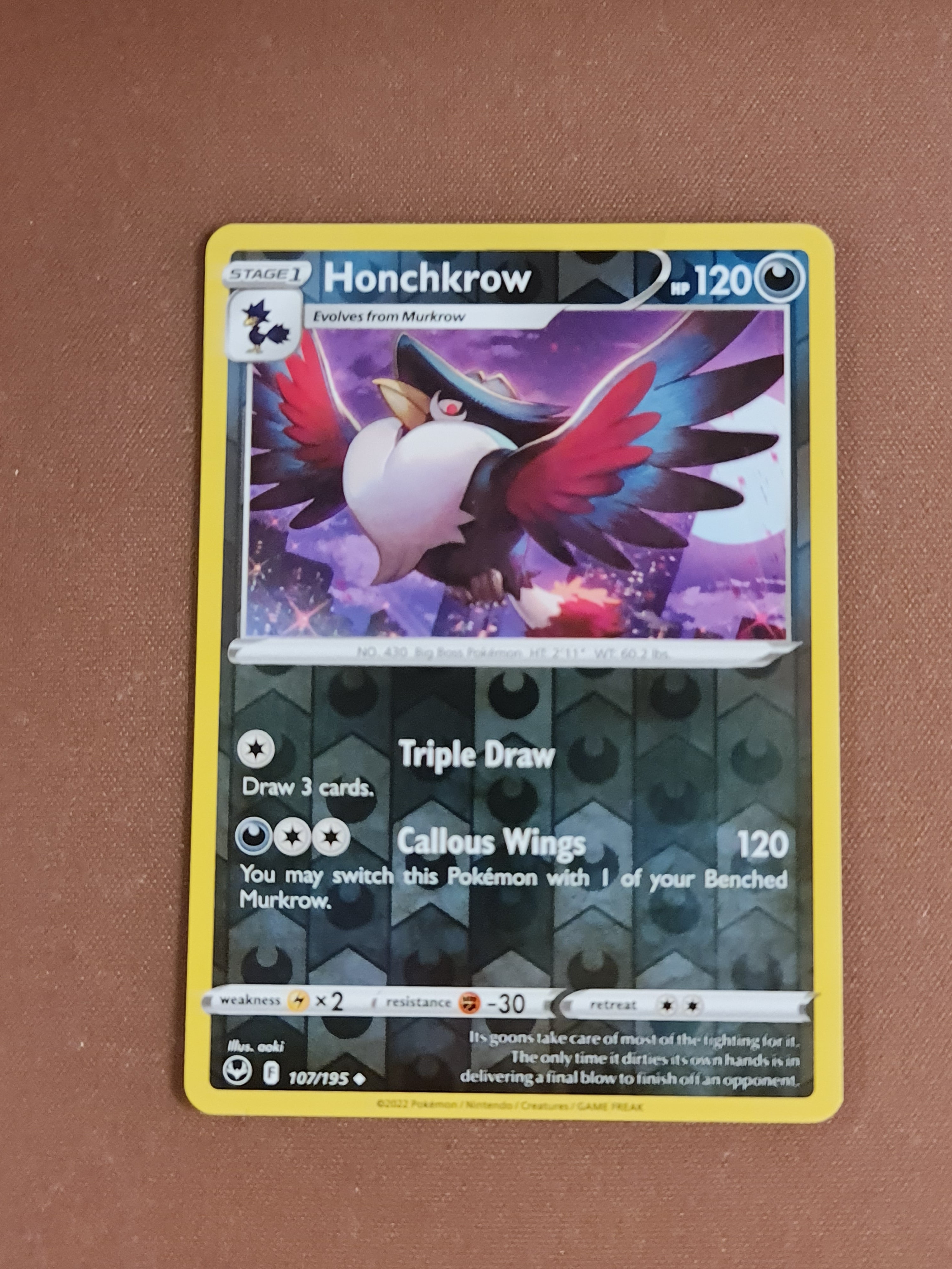 Pokemon Card Silver Tempest 107/195 Honchkrow Reverse Holo Uncommon *M Brokenvase Games Pokemon Card Silver Tempest 107/195 Honchkrow Reverse Holo Uncommon *M Brokenvase Games