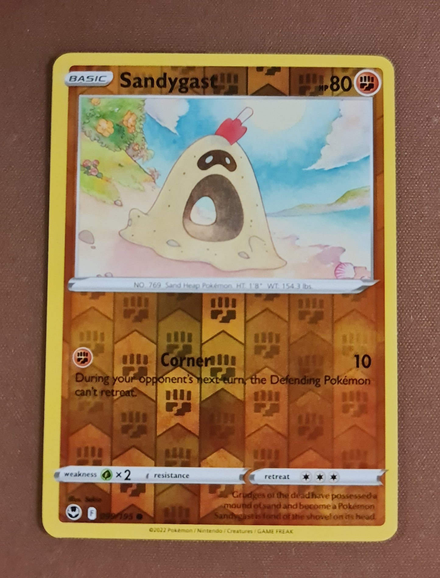 Pokemon Card Silver Tempest 099/195 99/195 Sandygast Reverse Holo Common *MINT*