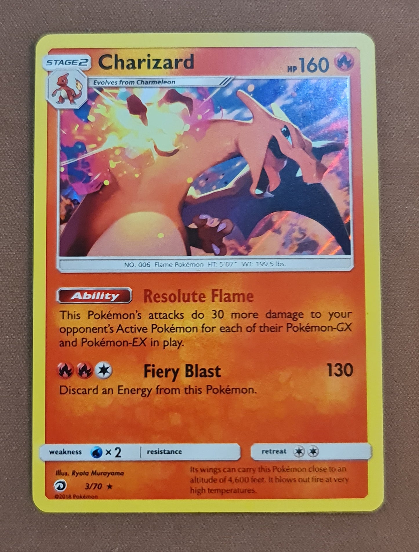 Pokemon Card Dragon Majesty 3/070 003/070 Charizard Holo Rare