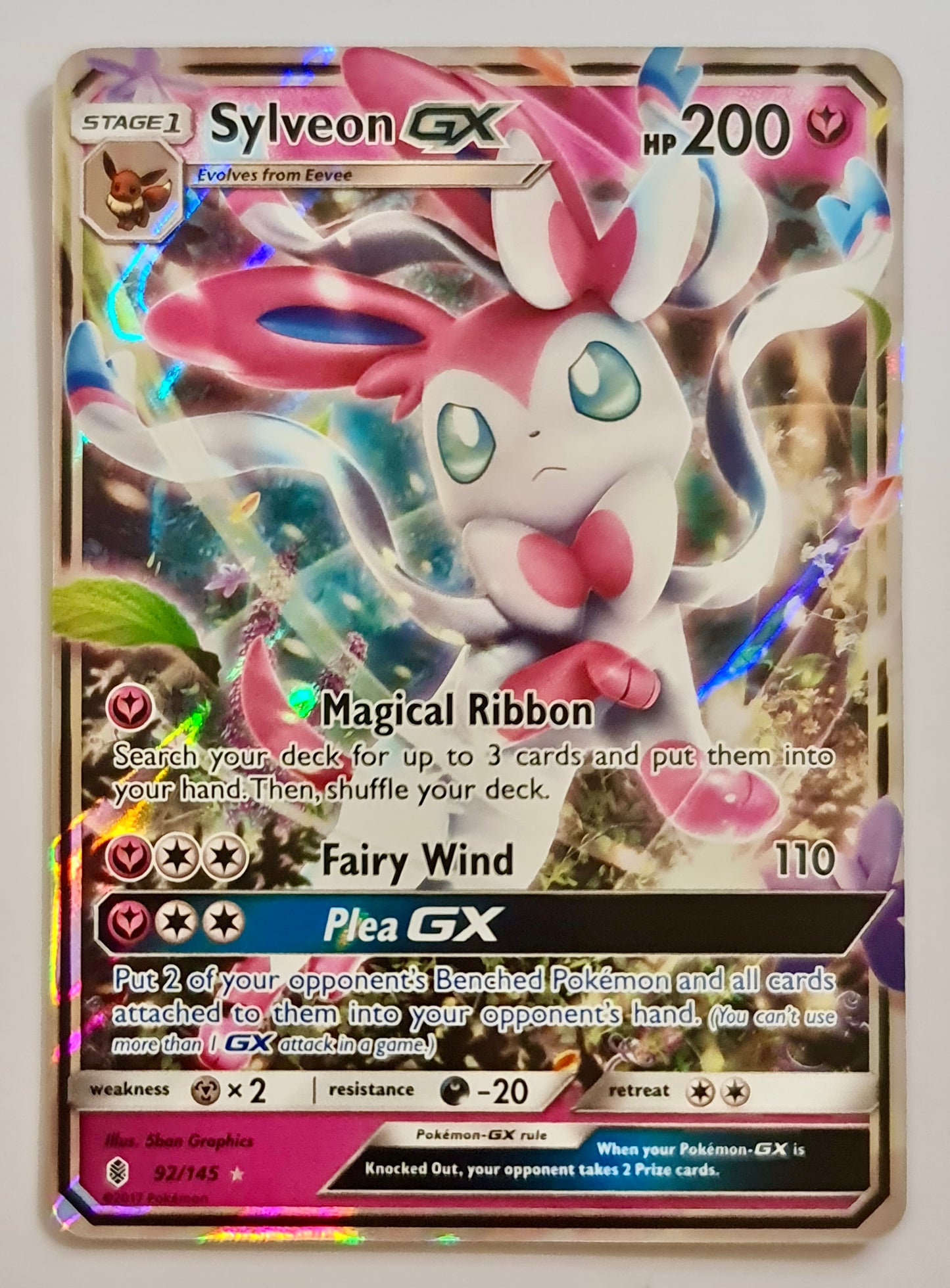Pokemon Card Sun & Moon Guardians Rising 92/145 092/145 Sylveon GX Ultra Rare