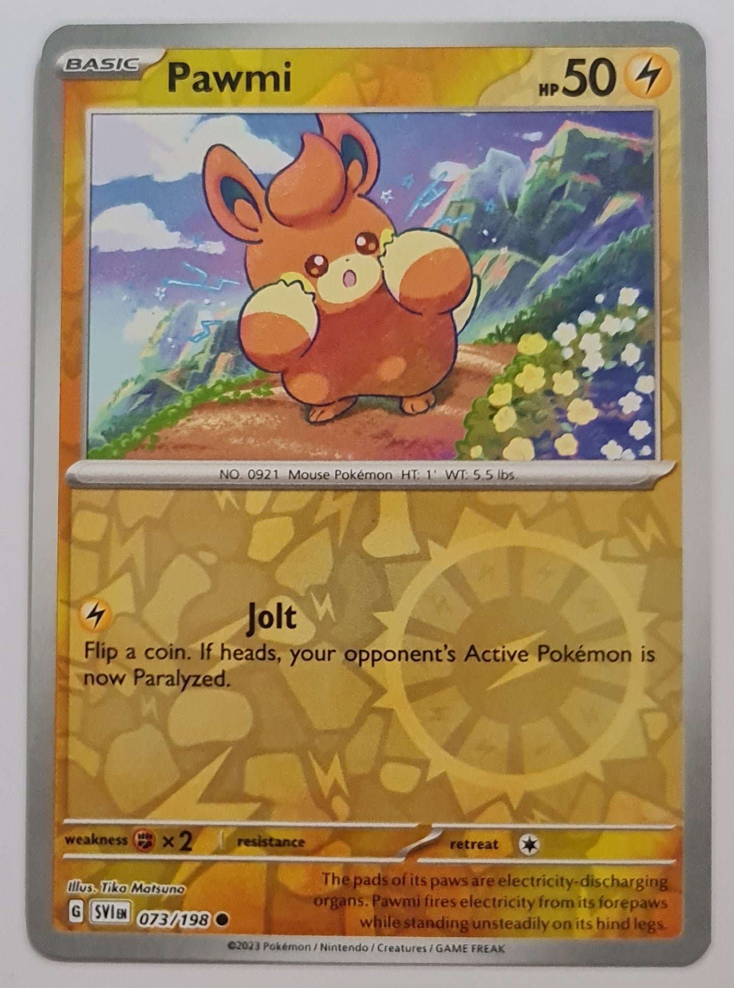 Pokemon Card Scarlet & Violet 073/198 73/198 Pawmi Reverse Holo Common *MINT*