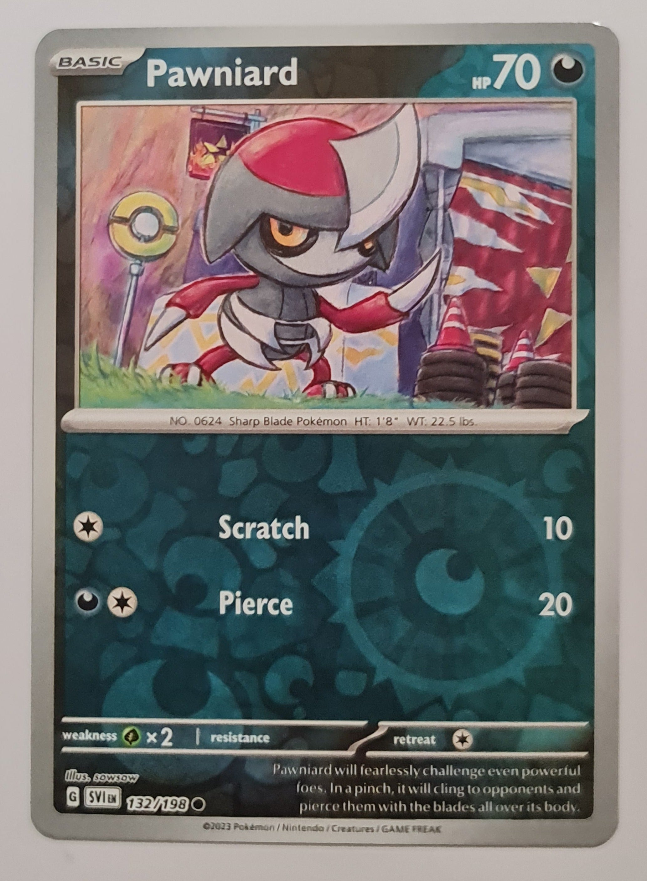 pokemon pawniard card Pokemon Card Scarlet & Violet 132/198 Pawniard Reverse Holo Common *MI –  Brokenvase Games