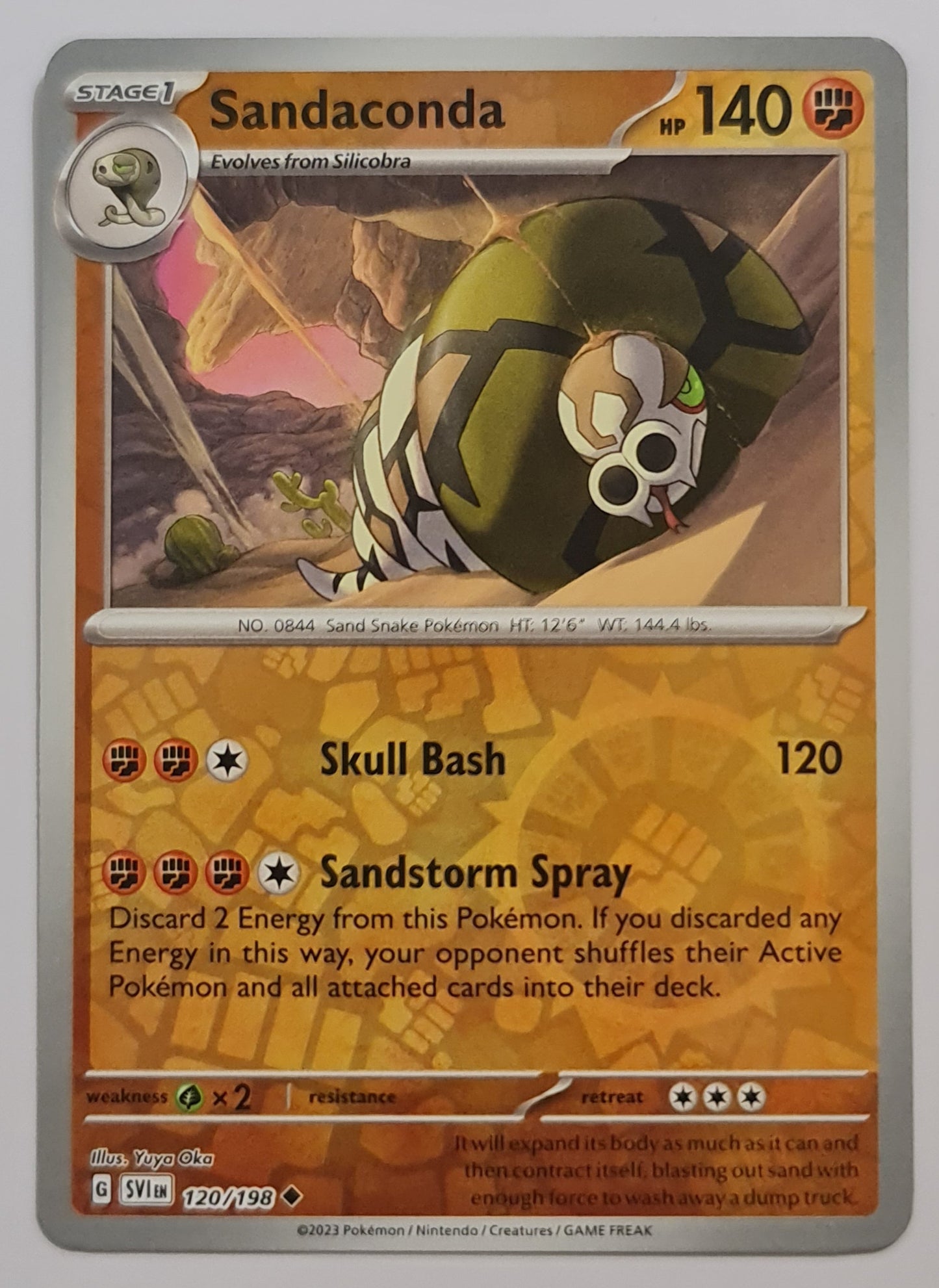 بطاقة بوكيمون سكارليت آند فيوليت 120/198 سانداكوندا ريفرس هولو غير شائعة *نعناع*