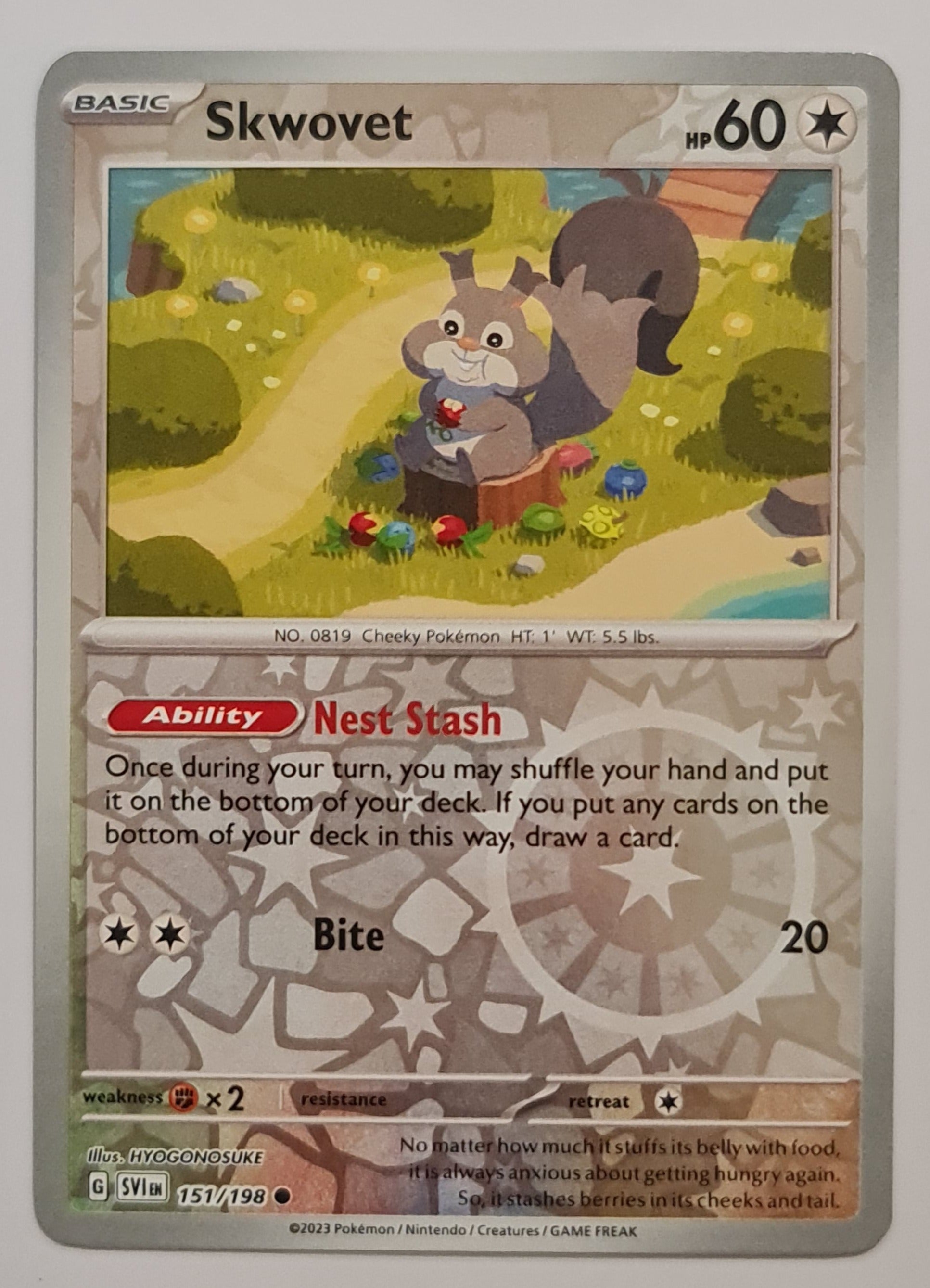 Pokemon Card Scarlet & Violet 151/198 Skwovet Reverse Holo Common *MIN –  Brokenvase Games