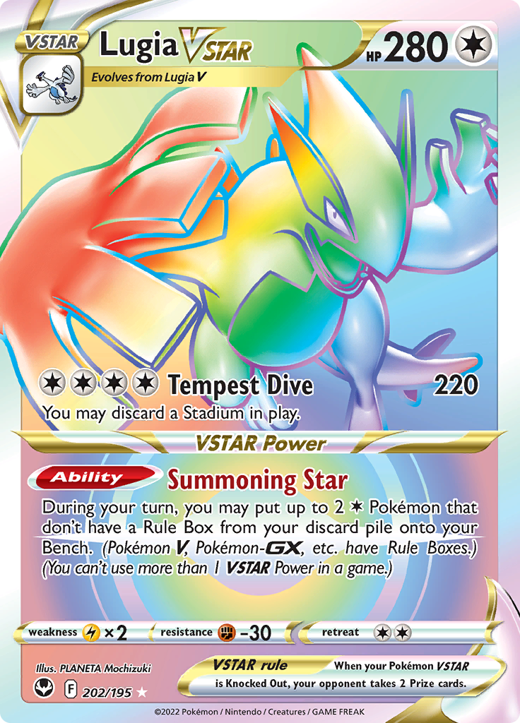 Pokemon Card Silver Tempest 202/195 Lugia VSTAR Hyper Rare *MINT*