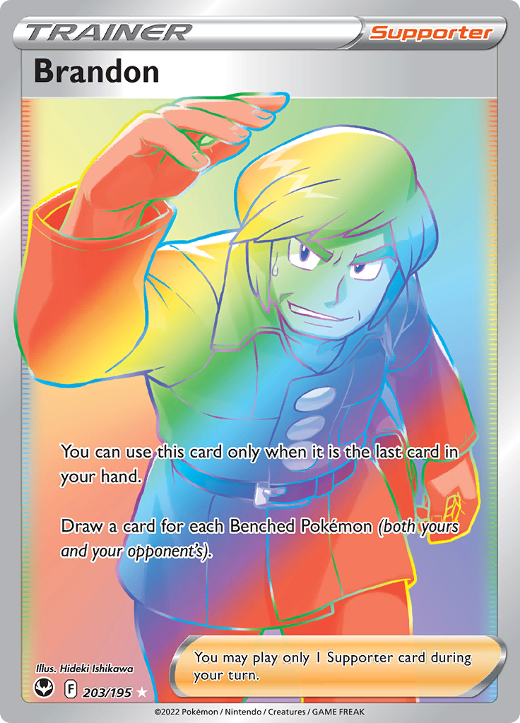 Pokemon Card Silver Tempest 203/195 Brandon VSTAR Hyper Rare *MINT*