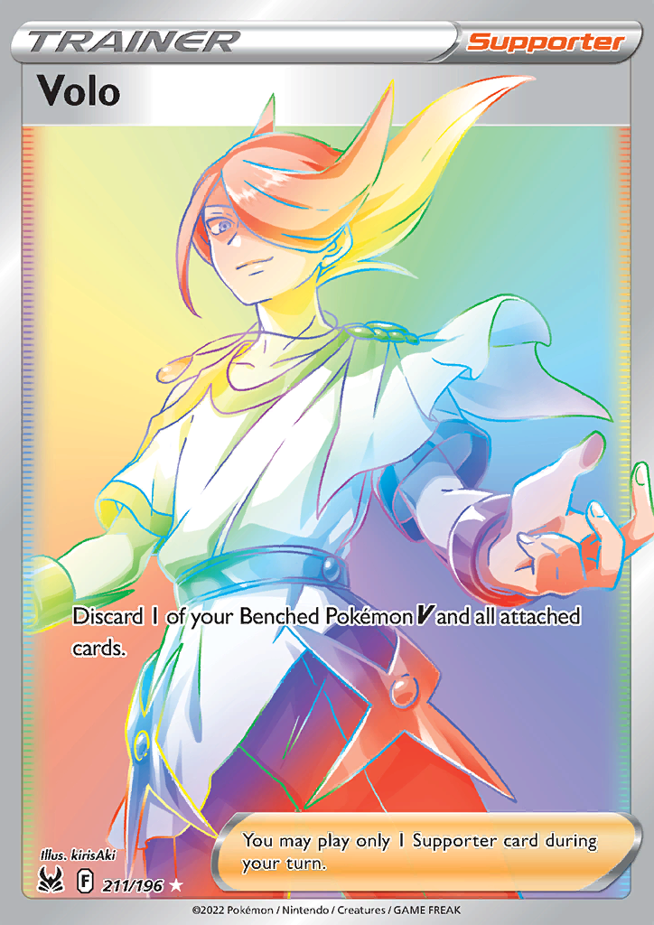 Pokemon Card Lost Origin 211/196 Volo Supporter Hyper Rare *MINT*