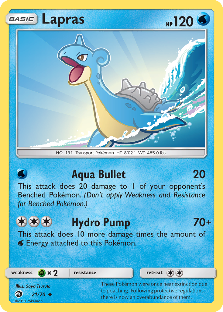 Pokemon Card Dragon Majesty 21/70 Lapras Pokemon Uncommon *MINT*