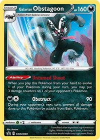 Pokemon Card SWSH Black Star Promos SWSH059 Galarian Obstagoon