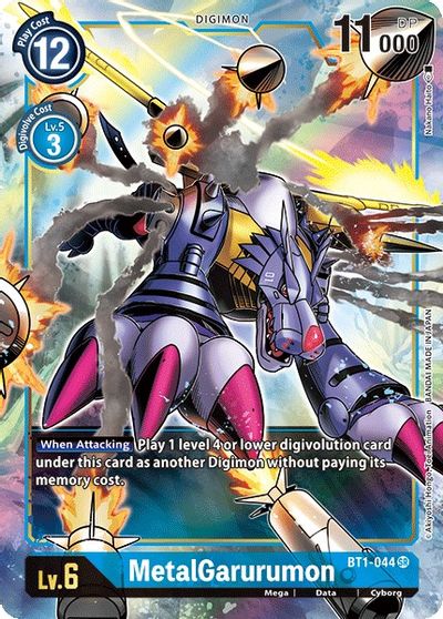 Digimon Card Ver 1.0 MetalGarurumon BT1-044 SR Alternative Art