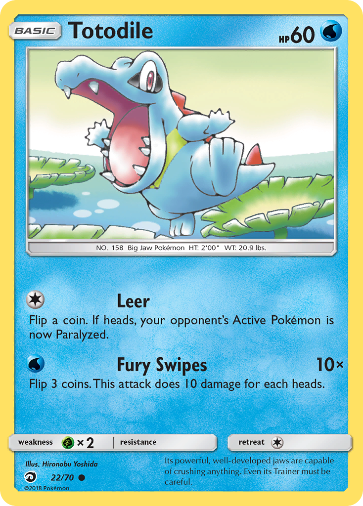Pokemon Card Dragon Majesty 22/70 Totodile Pokemon Common *MINT*