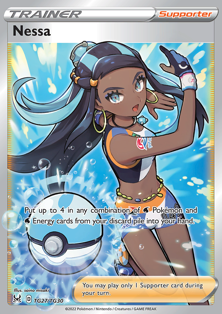 Pokemon Card Lost Origin Trainer Gallery TG27/TG30 Nessa Supporter Full Art *MINT*
