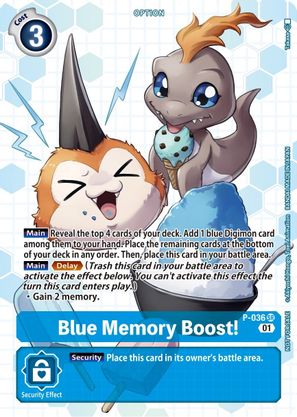 Digimon Card Blue Memory Boost! ALTERNATE ART P-036 P