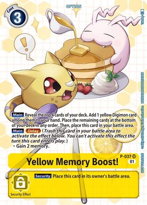 Digimon Card Yellow Memory Boost! ALTERNATE ART P-037 P
