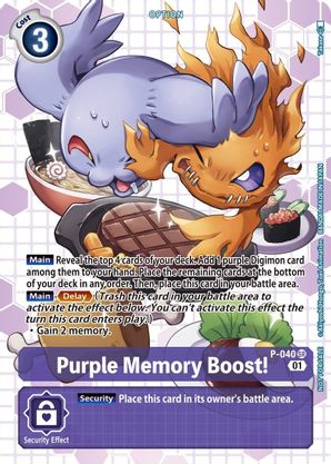 Digimon Card Purple Memory Boost! ALTERNATE ART P-040 P