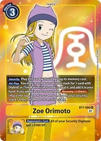 Digimon Card Next Adventure Zoe Orimoto BT7-088 R Alternate Art