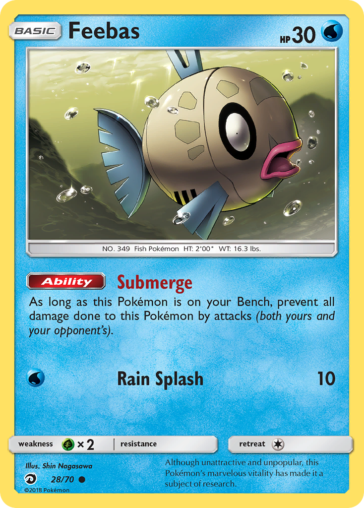 Pokemon Card Dragon Majesty 28/70 Feebas Pokemon Common *MINT*