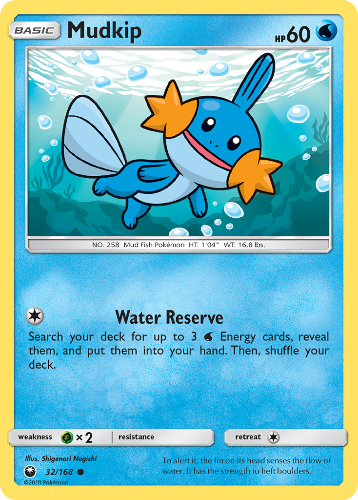 Pokemon Card Celestial Storm 32/168 Mudkip Pokemon Common *MINT*