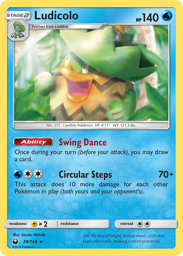 Pokemon Card Celestial Storm 38/168 Ludicolo Pokemon Rare Holo *MINT*