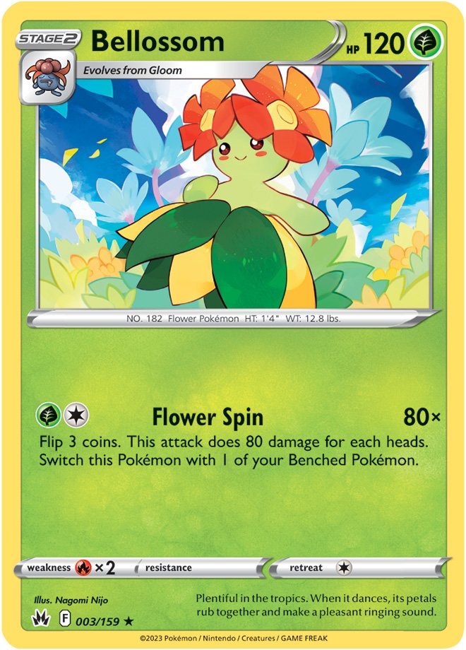 Pokemon Card Crown Zenith 003/159 3/159 Bellossom Rare *MINT*