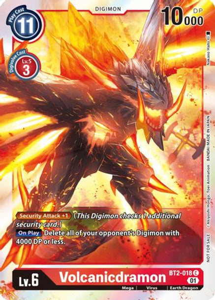 <transcy>Digimon Card Ver 1.0 Volcanicdramon BT2-018 C</transcy>