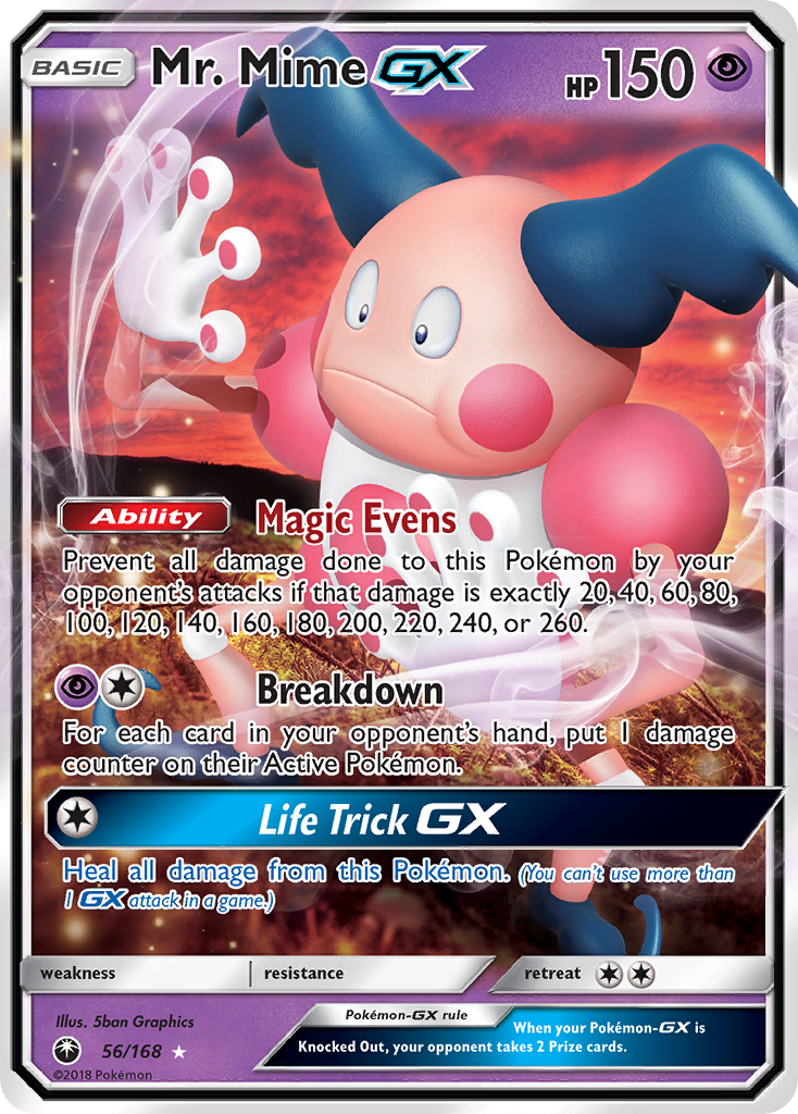 Pokemon Card Celestial Storm 56/168 Mr. Mime-GX Pokemon Ultra Rare *MINT*