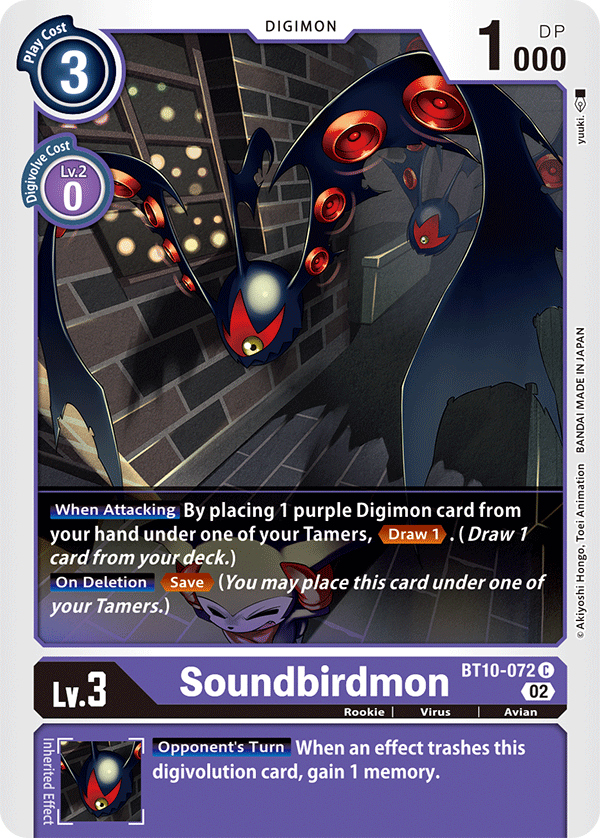Digimon Card Xros Encounter Soundbirdmon BT10-072 C