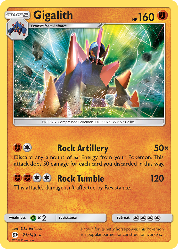 Pokemon Card Sun & Moon 071/149 71/149 Gigalith Holo Rare *MINT*
