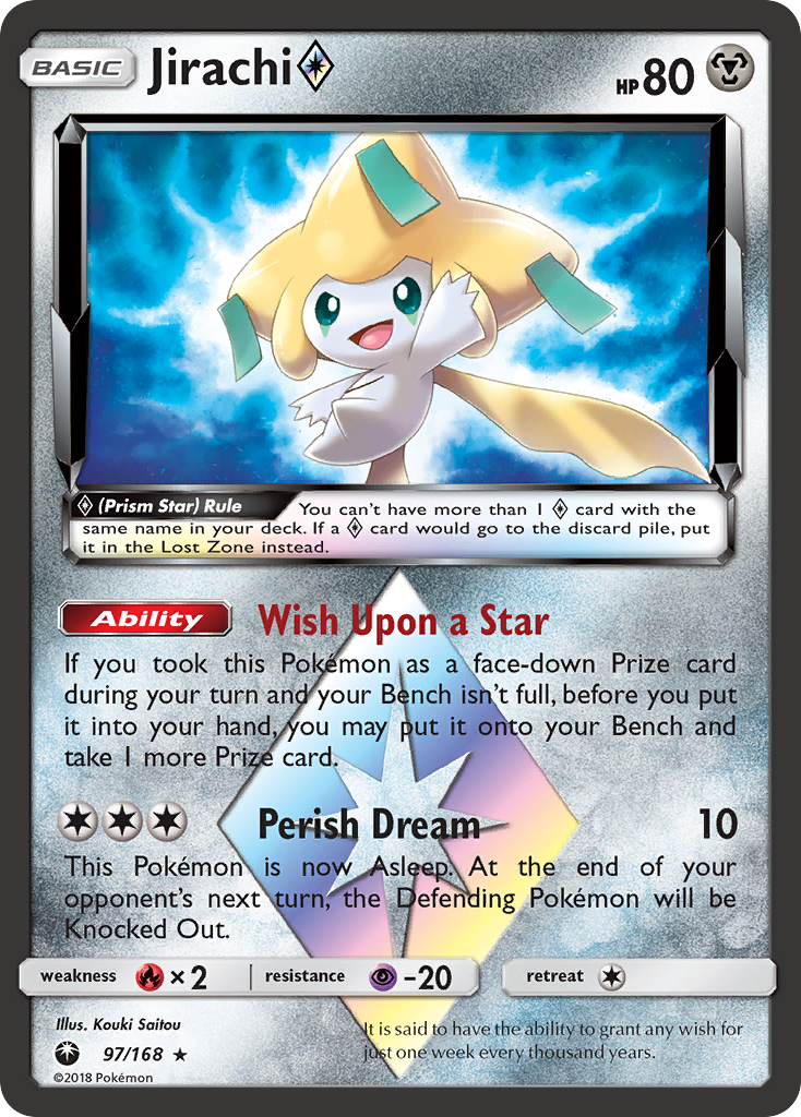 بطاقة بوكيمون Celestial Storm 97/168 Jirachi ◇ بوكيمون Rare Prism Star *MINT*