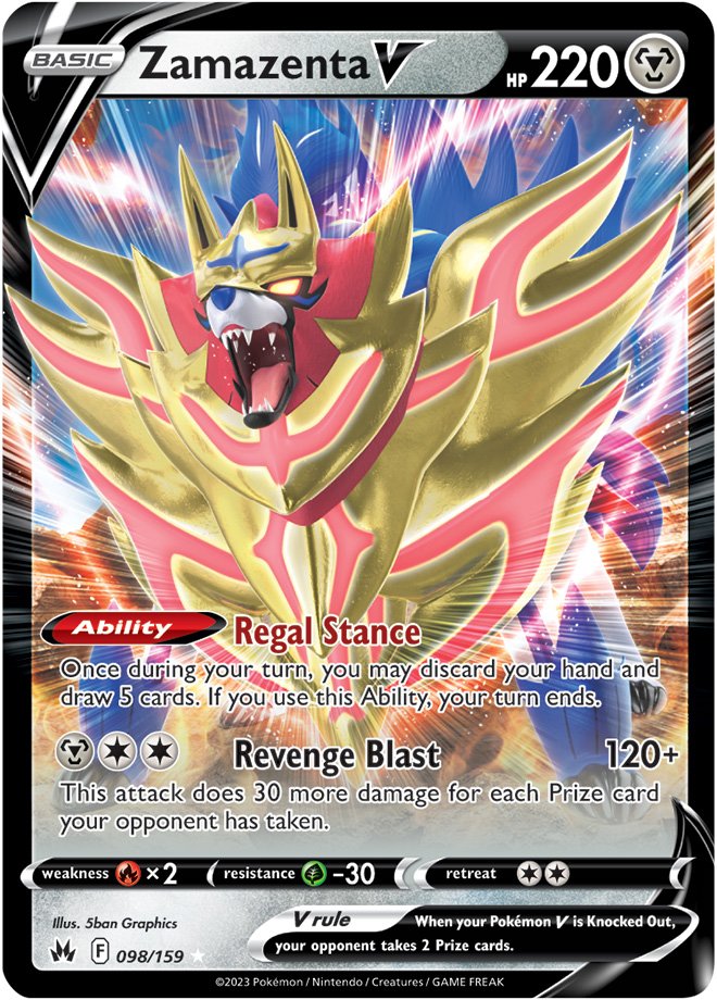 Pokemon Card Crown Zenith 098/159 98/159 Zamazenta V Ultra Rare *MINT* –  Brokenvase Games