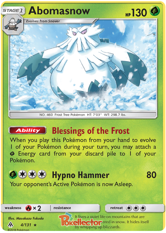 Pokemon Card Forbidden Light 4/131 004/131 Abomasnow Rare *MINT*