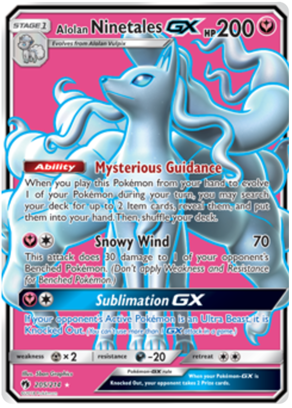 Pokemon Card Lost Thunder 205/214 Alolan Ninetales GX Full Art *MINT*