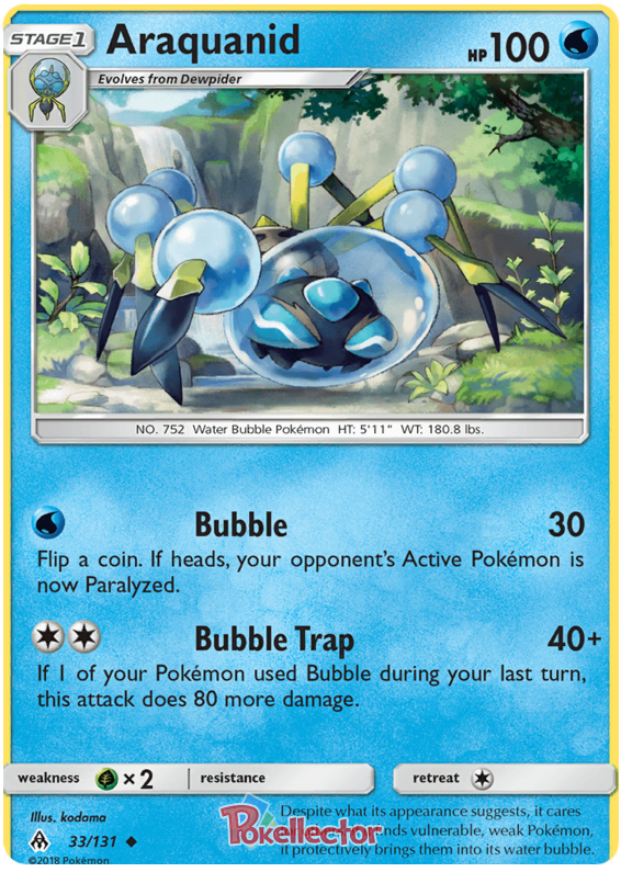 Pokemon Card Forbidden Light 33/131 033/131 Araquanid Uncommon *MINT*