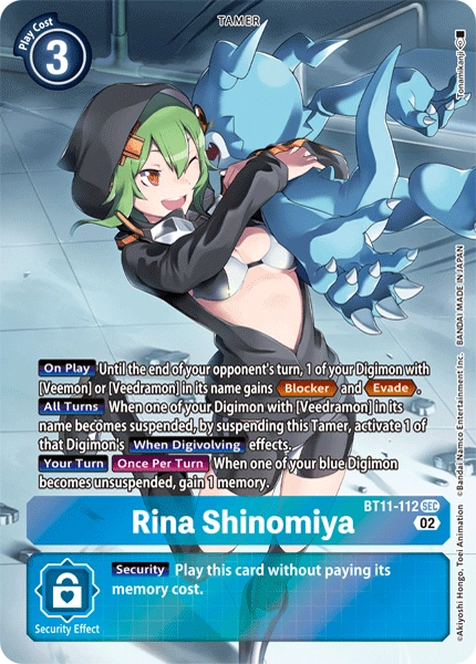 Digimon Card Dimensional Phase Rina Shinomiya Alt Art BT11-112 SEC