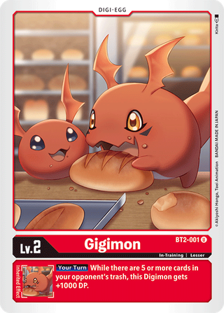 Digimon Card Ver 1.5 Gigimon BT2-001 U