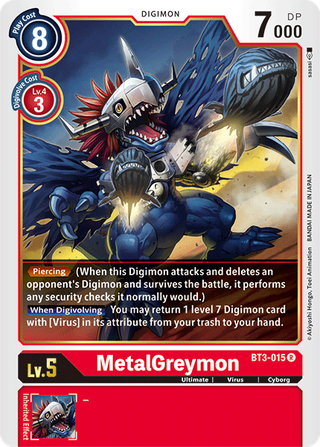 Digimon Card Ver 1.5 MetalGreymon BT3-015 R
