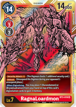 Digimon Card Ver 1.5 RagnaLoardmon BT3-019 SR Alternative Art
