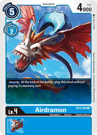 Digimon Card Ver 1.5 Airdramon BT3-024 U