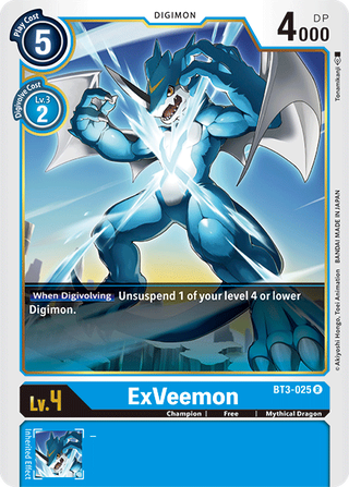 Digimon Card Ver 1.5 ExVeemon BT3-025 R