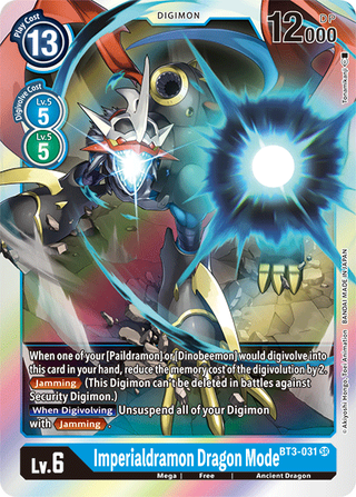 بطاقة Digimon الإصدار 1.5 Imperialdramon Dragon Mode BT3-031 SR
