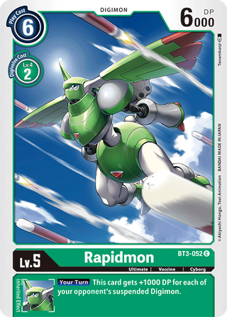 بطاقة Digimon الإصدار 1.5 Rapidmon BT3-052 C