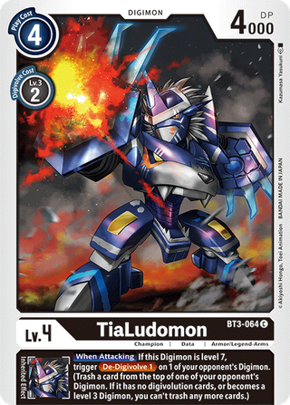 بطاقة Digimon الإصدار 1.5 TiaLudomon BT3-064 C
