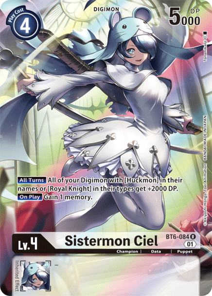 Digimon Card Double Diamond Sistermon Ciel BT6-084 R Alternativ Art