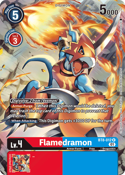 Digimon Card New Awakening Flamedramon Alt Art BT8-012 R