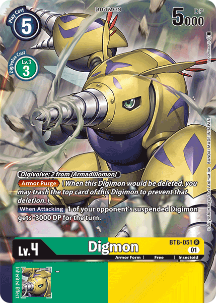Digimon Card New Awakening Digmon Alt Art BT8-051 R