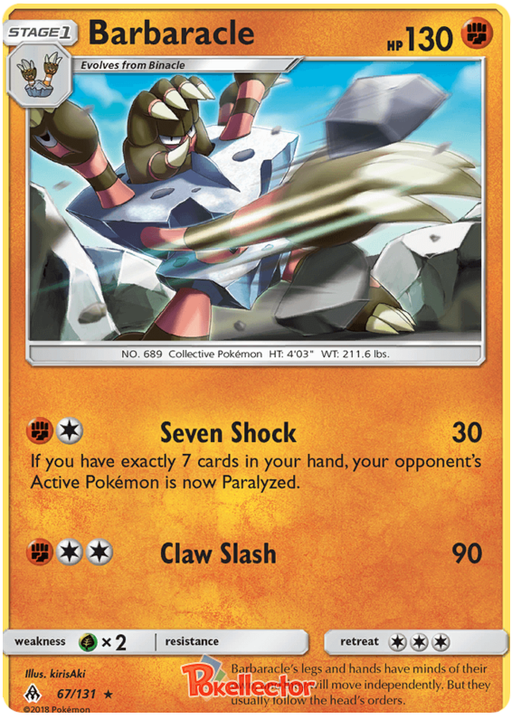 Pokemon Card Forbidden Light 67/131 067/131 Barbaracle Rare *MINT*