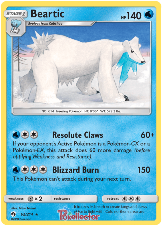 Pokemon Card Lost Thunder 62/214 062/214 Beartic Rare *MINT*