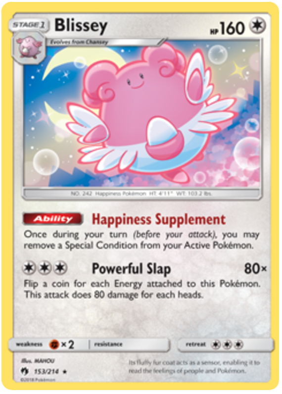 Pokemon Card Lost Thunder 153/214 Blissey Holo Rare *MINT*