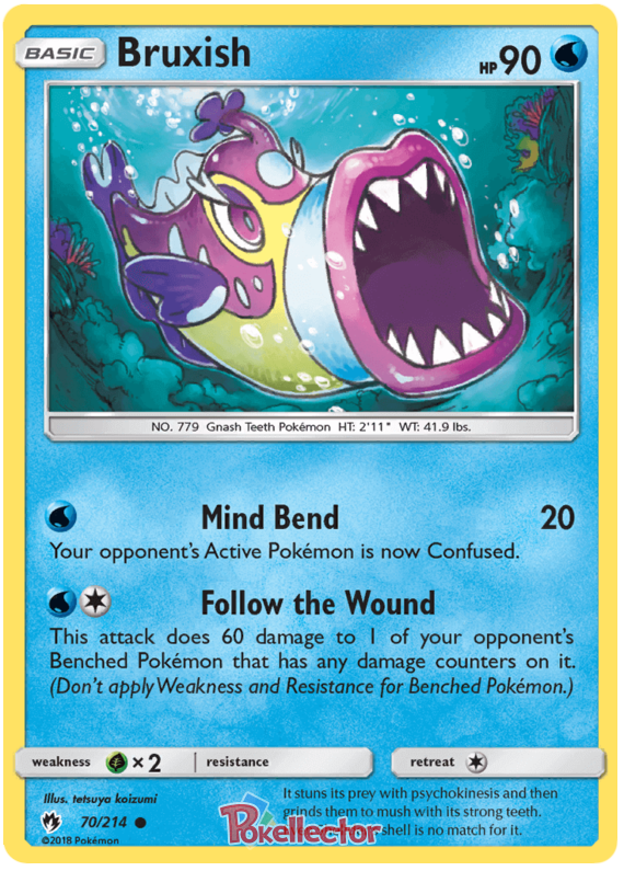 Pokemon Card Lost Thunder 70/214 070/214 Bruxish Common *MINT*