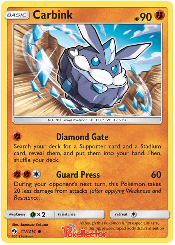 Pokemon Card Lost Thunder 117/214 Carbink Common *MINT*